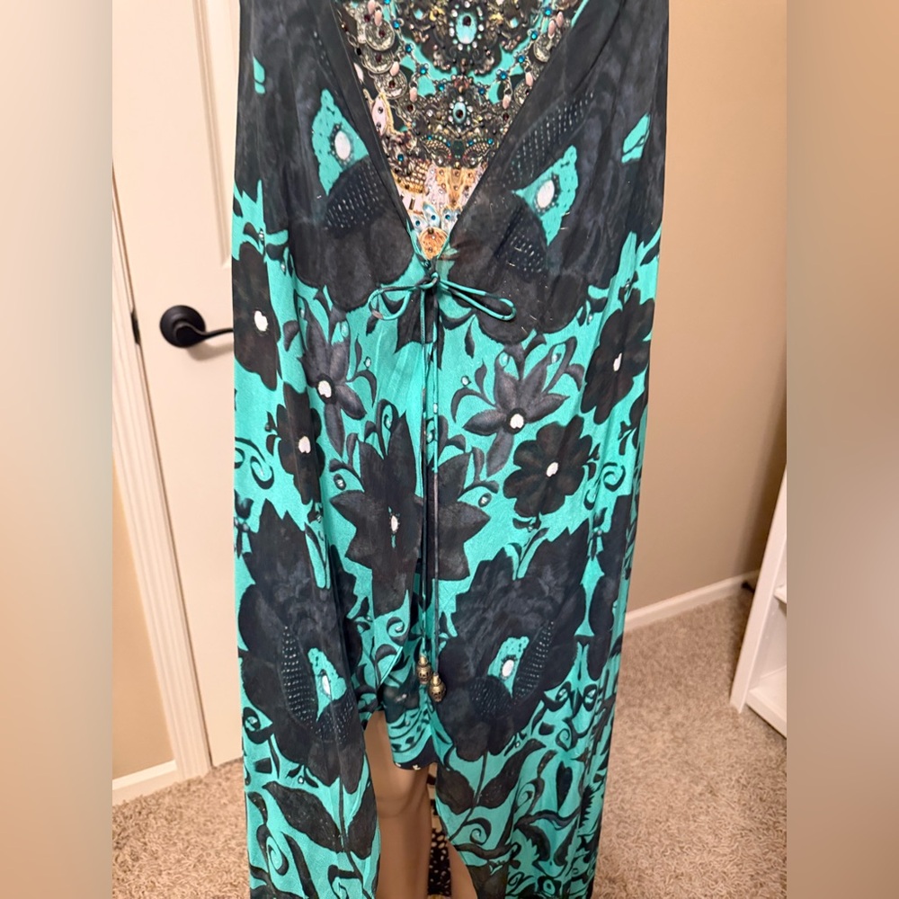 Camilla Turquoise and Black Embellished Dress - Picture 9 of 12